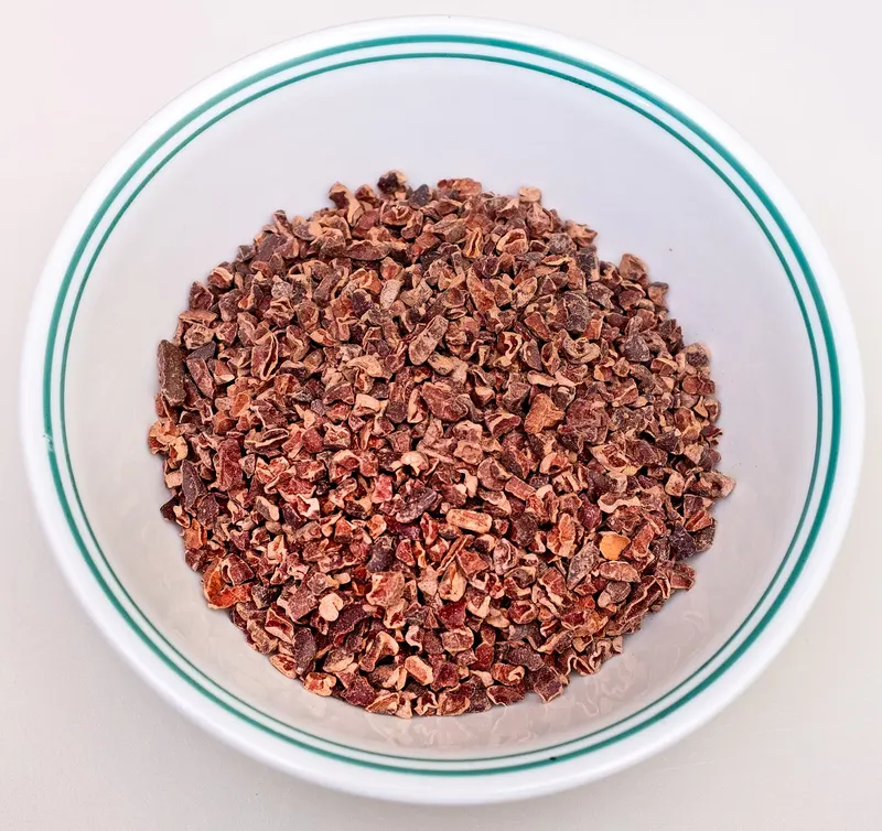 A bowl of cocoa nibs