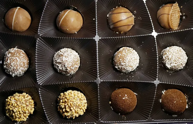 A gift box of assorted chocolate truffles